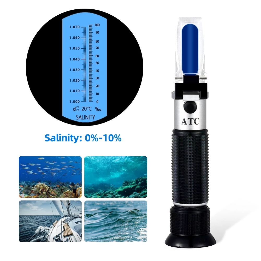 Aquarium Marine Salt - Salinity Refractometer 0-10% 1.000-1.070SG Optical Salometer