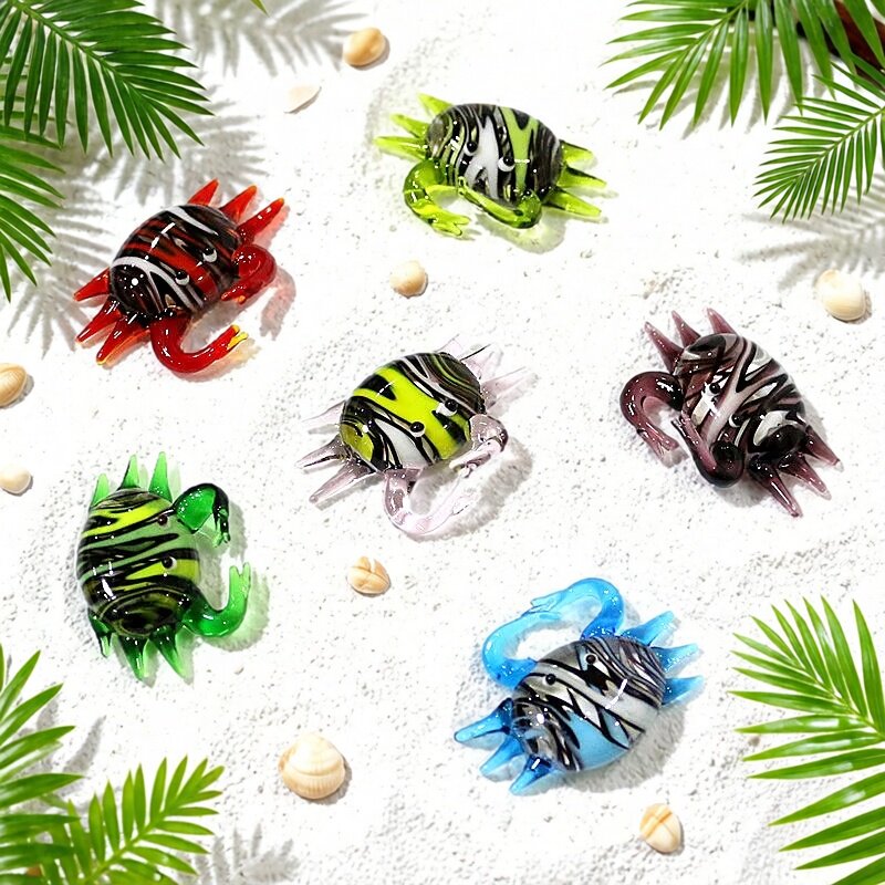 Aquarium Marine Fishes - Handmade Cute Mini Glass Crab Figurine