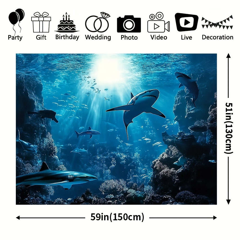 Majestic Deep Sea Shark Wall T - Marine Aquarium Home 评论和价格