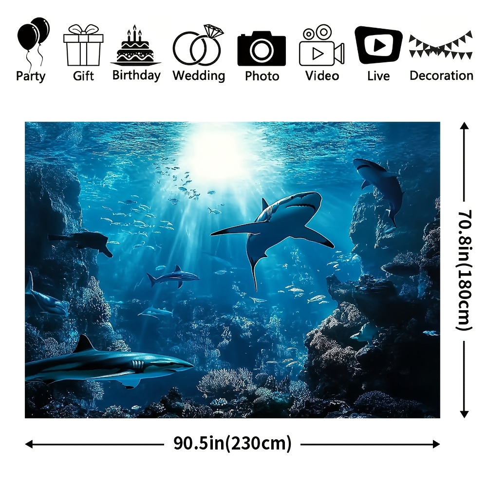 Majestic Deep Sea Shark Wall T - Marine Aquarium Home 评论和价格