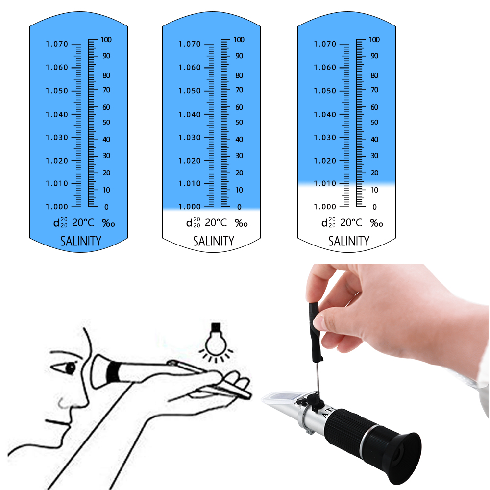 Salinity Refractometer 0-10% 1 - Aquarium Marine Salt 评论和价格