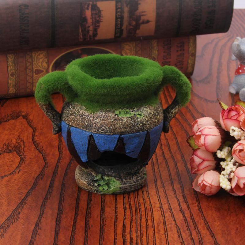 1pc Resin Vase with Moss Aquar - Marine Aquarium All In One 评论和价格