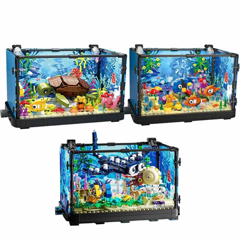 Fish Tank Building Block Set w - Aquarium Marine Fishes 评论和价格