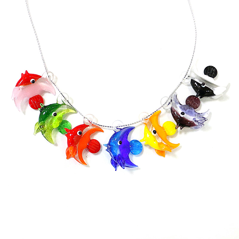 2pcs Mini Fish Glass Pendant C - Aquarium Marine Fishes 评论和价格